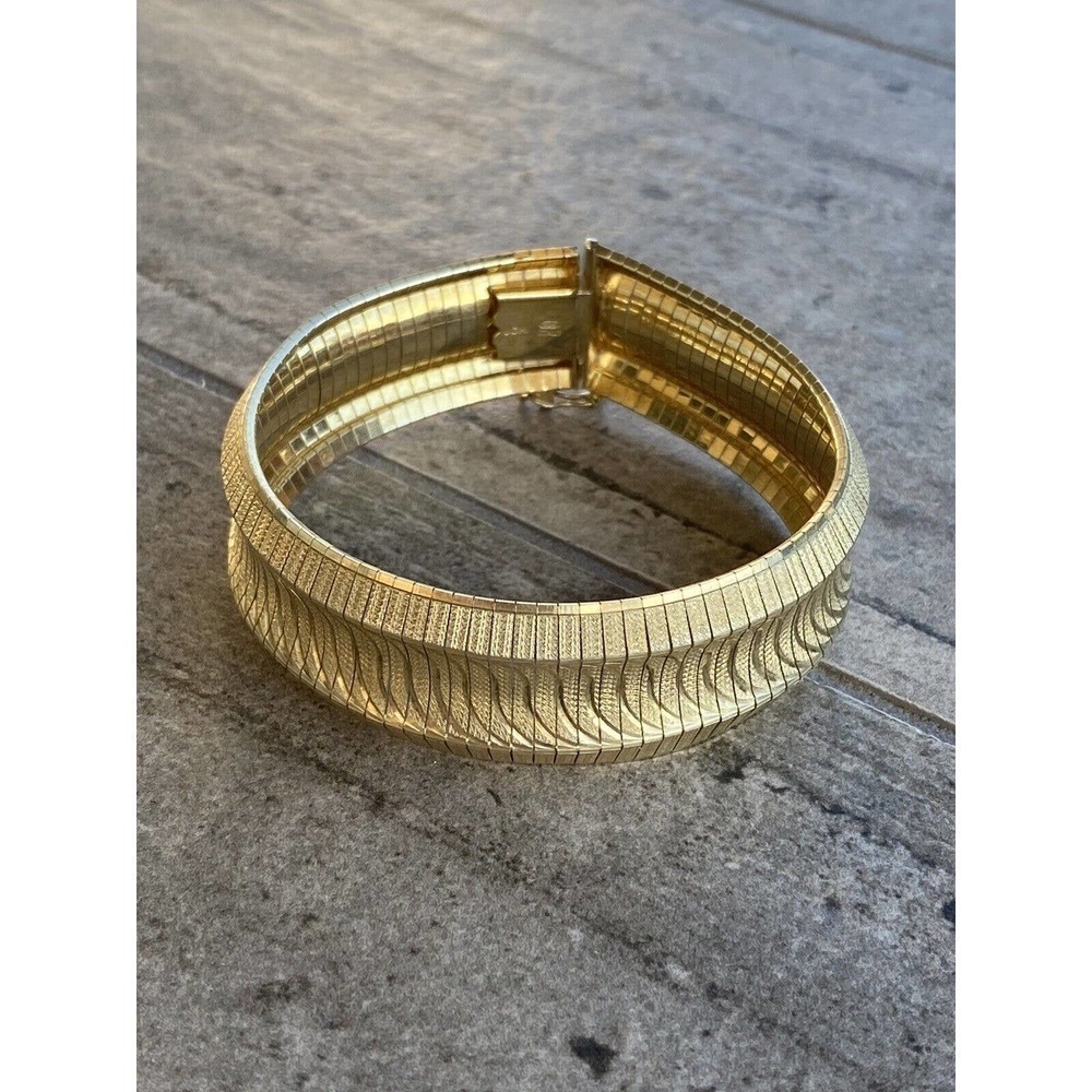 JCM 925 Italy Gold Vermeil Bracelet Cuff Vintage Signed